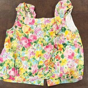 Janie and Jack. Size 8. Floral Sleeveless Top with button up back